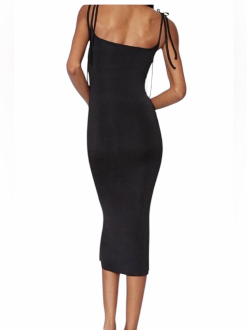 WeWoreWhat x Danielle Bernstein Black Tie-Strap Midi Dress - Picture 2 of 9